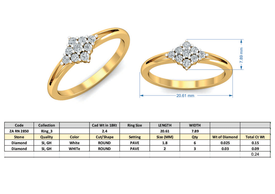 3D Jewelry Files Ring Model 3DM ZA RN 2850
