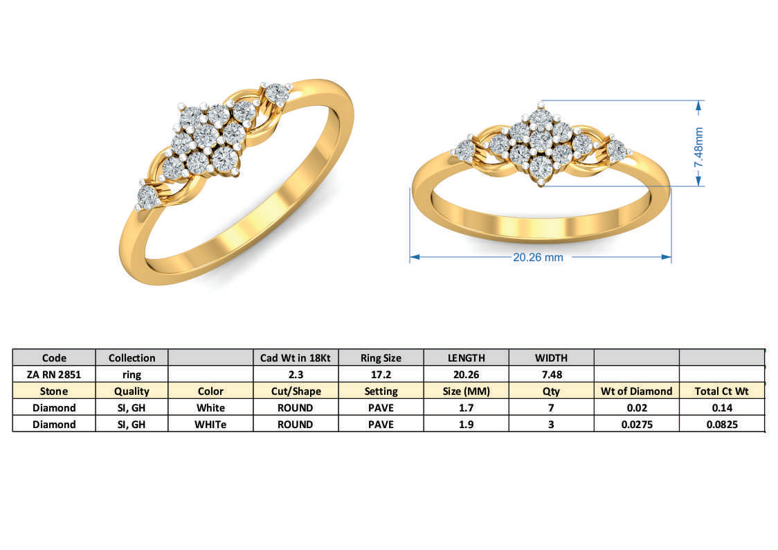3D Jewelry Files Ring Model 3DM ZA RN 2851