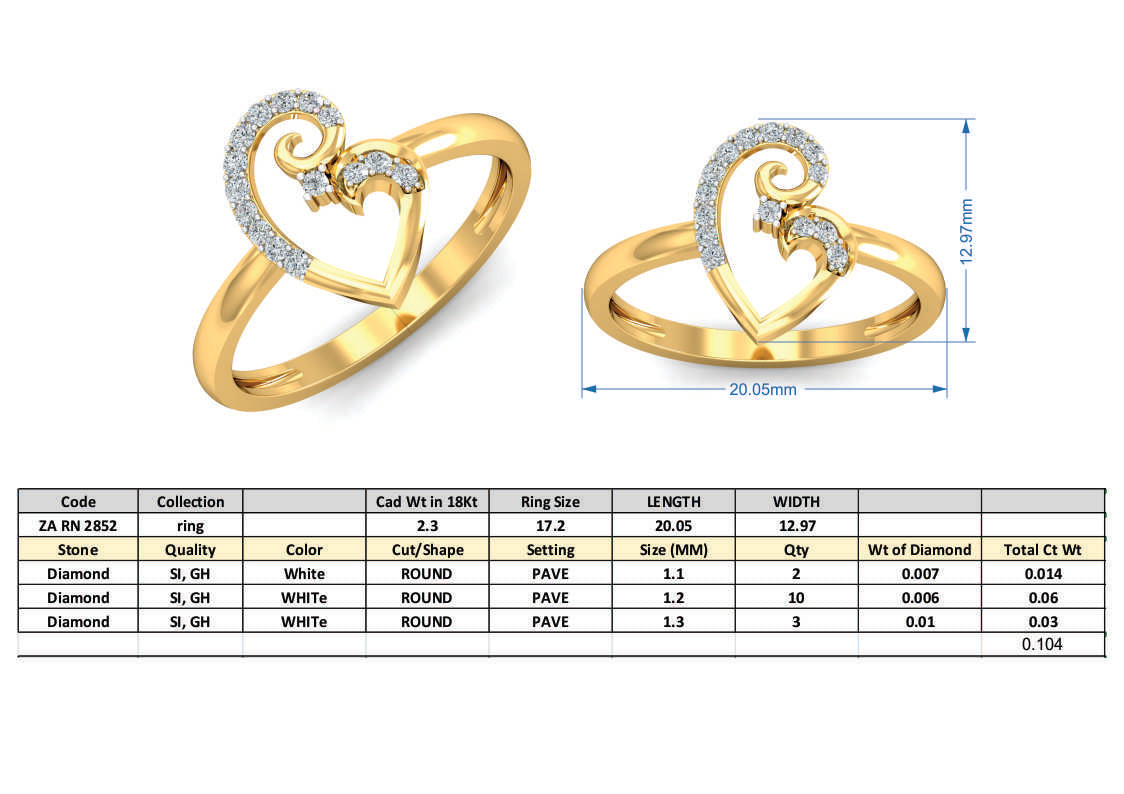 3D Jewelry Files Ring Model 3DM ZA RN 2852