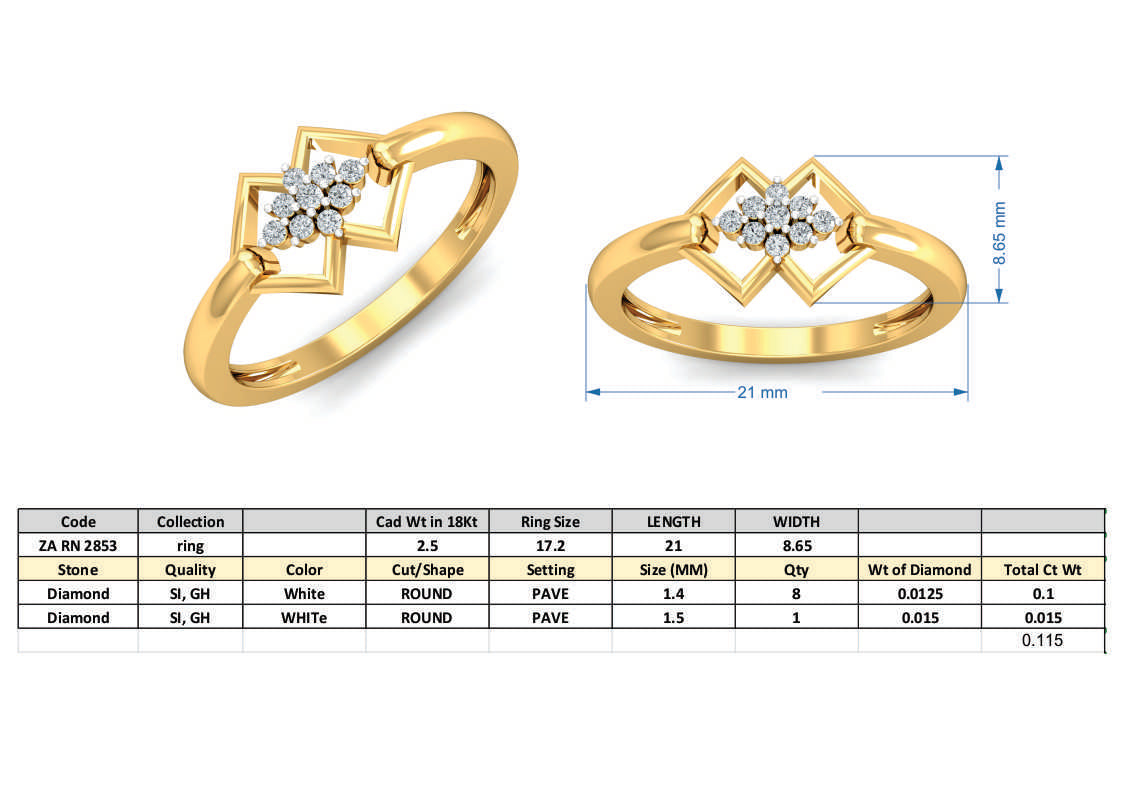 3D Jewelry Files Ring Model 3DM ZA RN 2853
