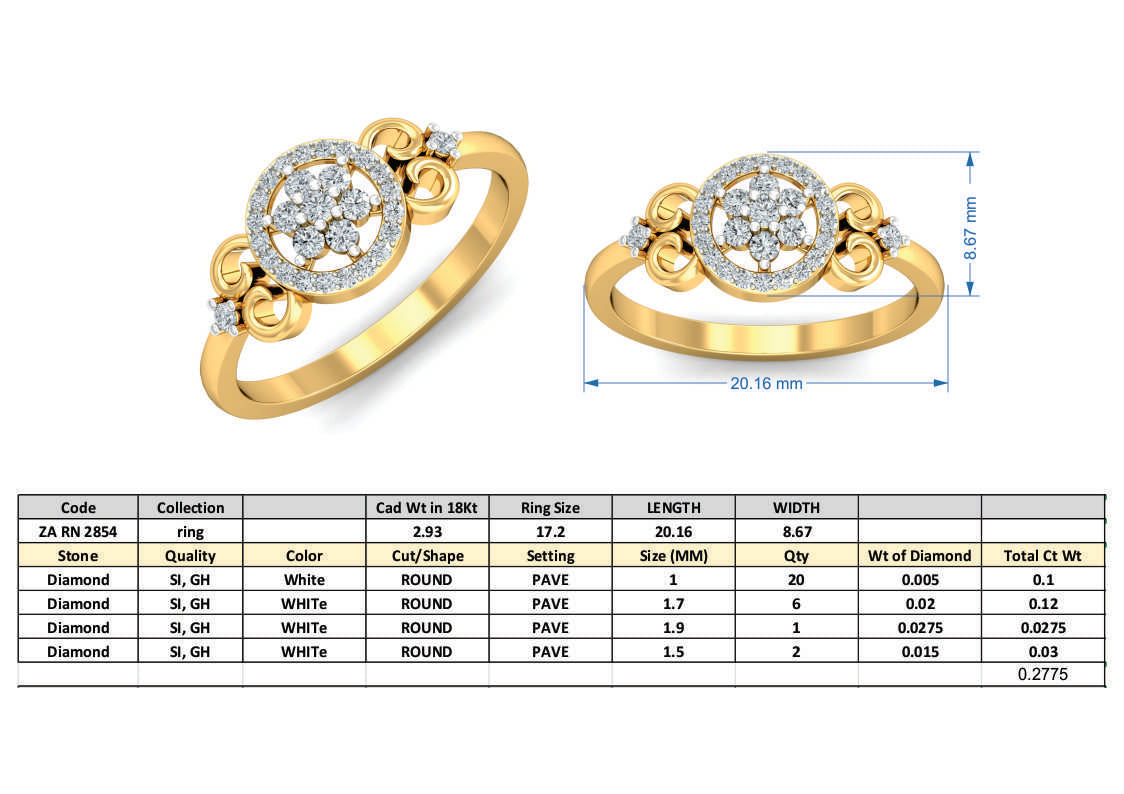 3D Jewelry Files Ring Model 3DM ZA RN 2854