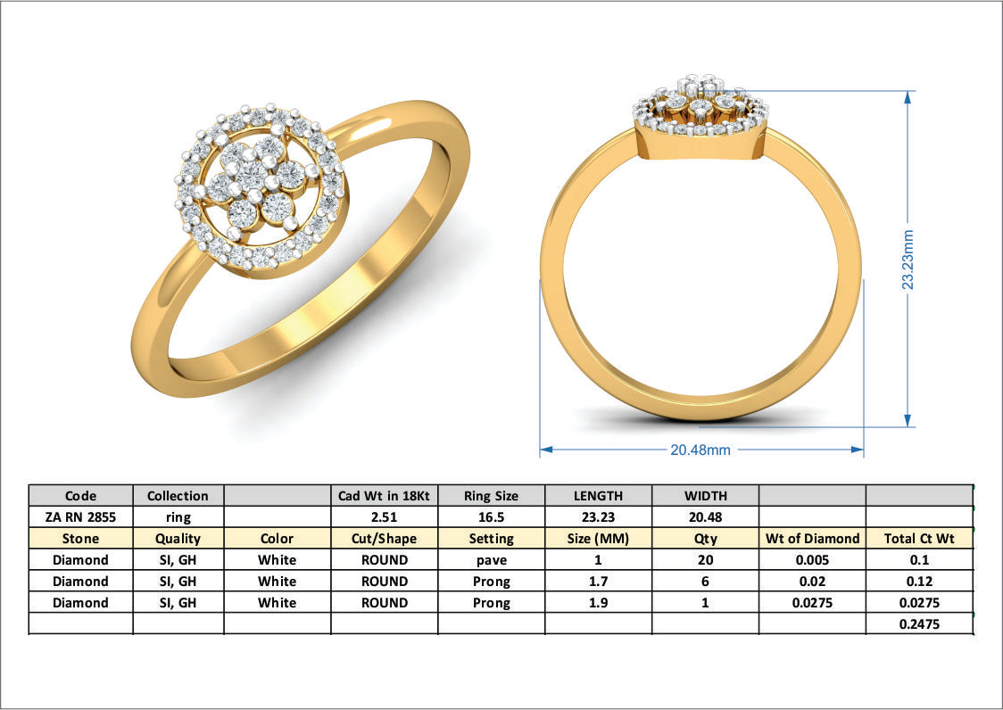 3D Jewelry Files Ring Model 3DM ZA RN 2855