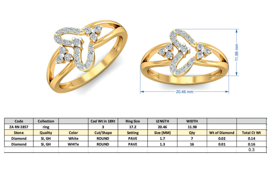 3D Jewelry Files Ring Model 3DM ZA RN 2857