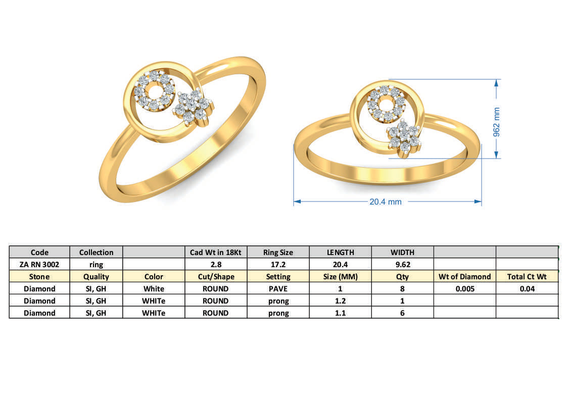3D Jewelry Files Ring Model 3DM ZA RN 3002
