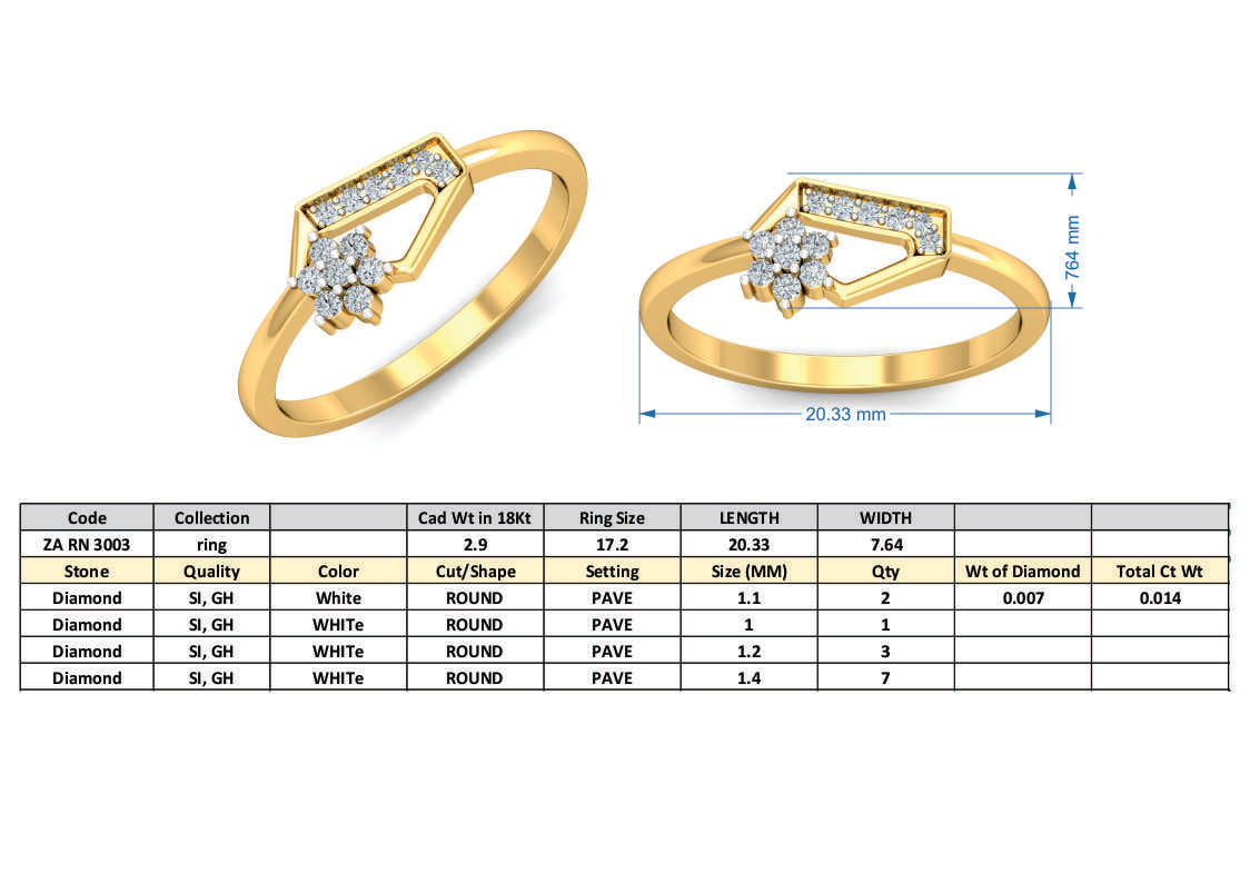 3D Jewelry Files Ring Model 3DM ZA RN 3003