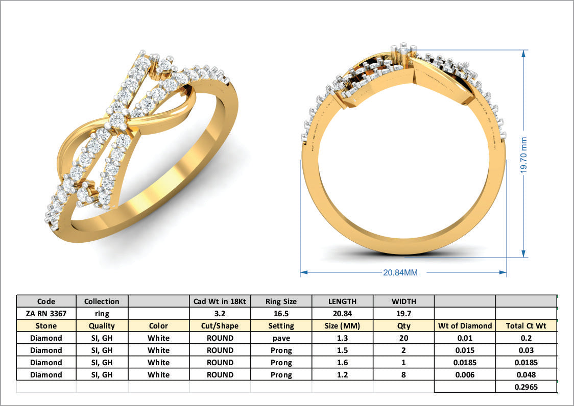 3D Jewelry Files Ring Model 3DM ZA RN 3367