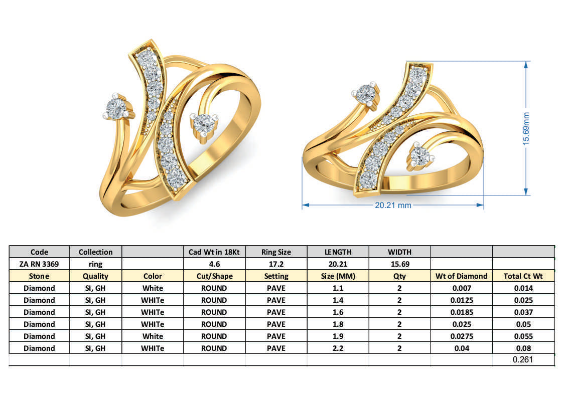 3D Jewelry Files Ring Model 3DM ZA RN 3369