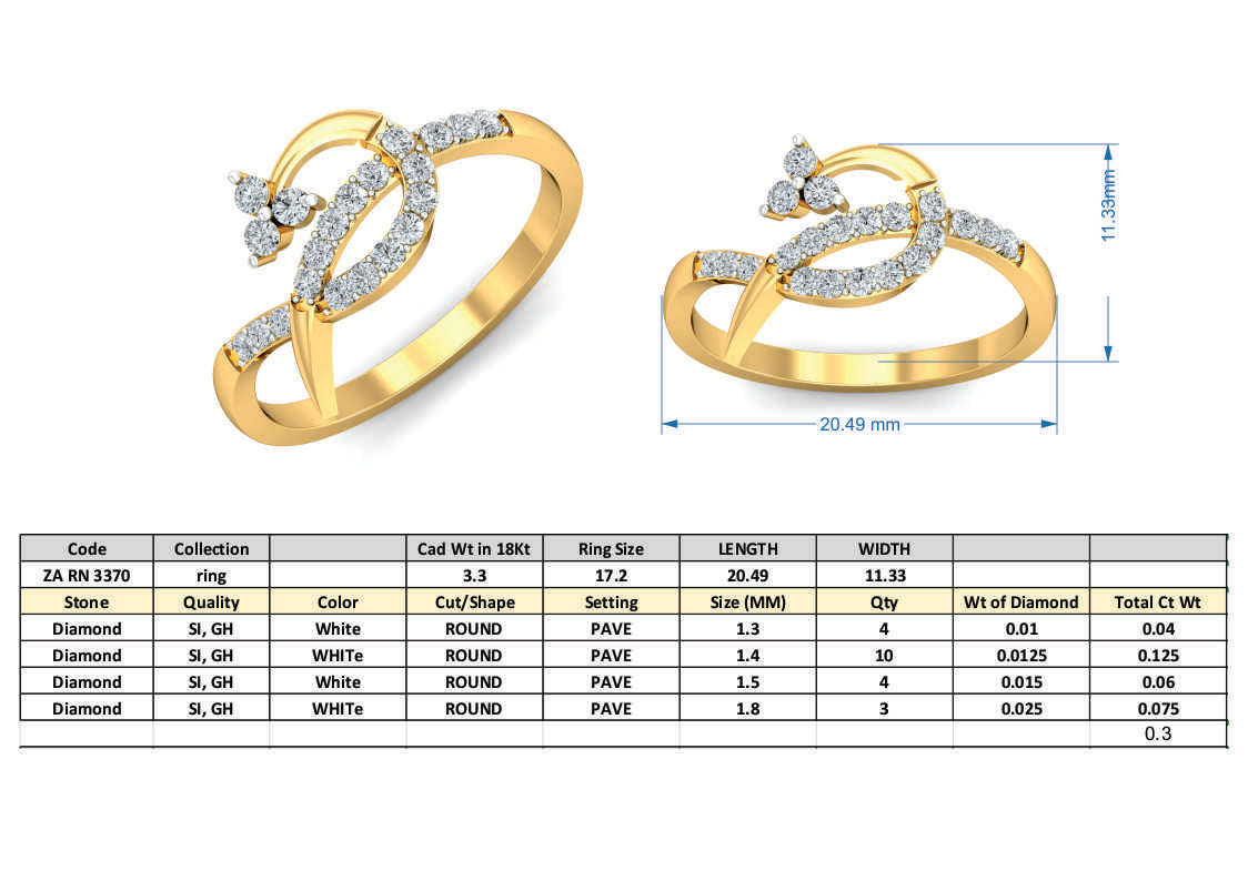 3D Jewelry Files Ring Model 3DM ZA RN 3370
