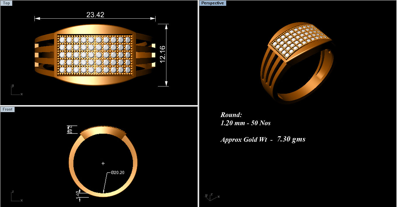 3D Jewelry Files Ring Model 3DM ZA RN 4198