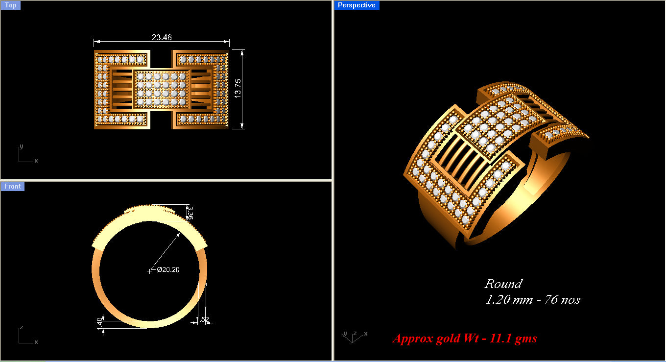 3D Jewelry Files Ring Model 3DM ZA RN 4202