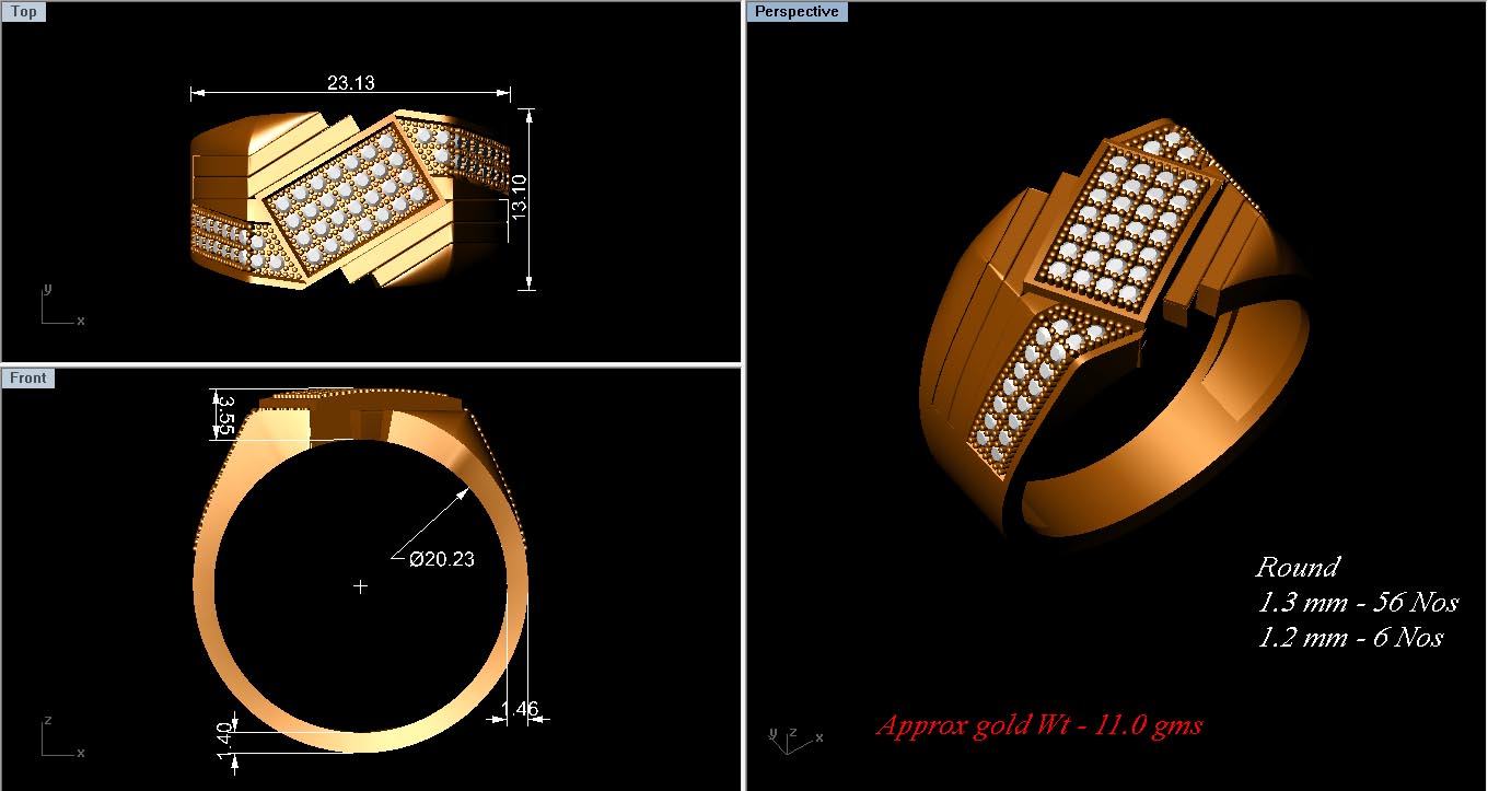 3D Jewelry Files Ring Model 3DM ZA RN 4208