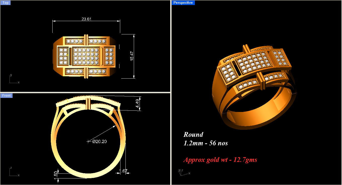 3D Jewelry Files Ring Model 3DM ZA RN 4238