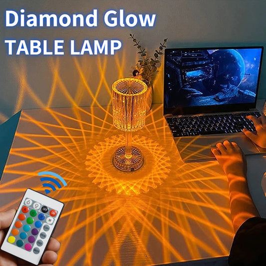 Dazzle Your Space with Diamond Color Changing Night Light - 16 Colors, 3 Brightness Levels, and Touch Control LED Lamp