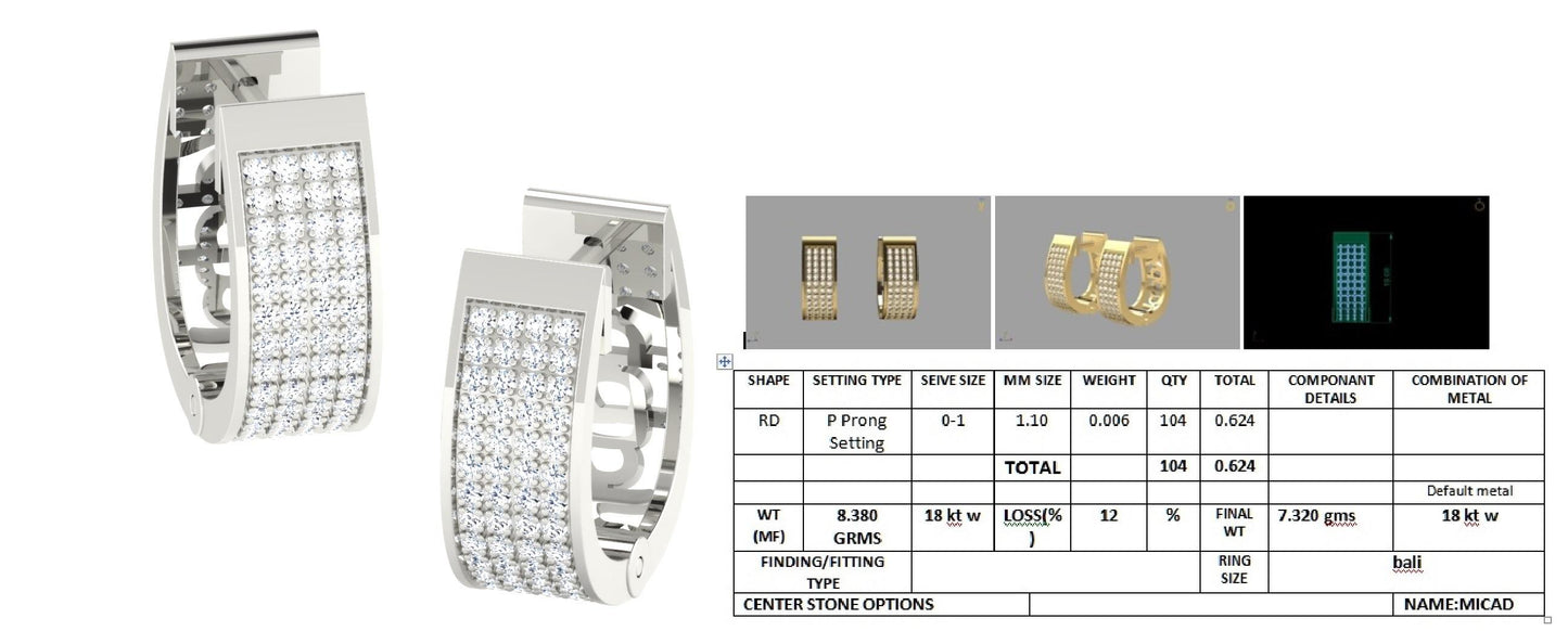 3D Jewelry Design Earring Files JCAD 12