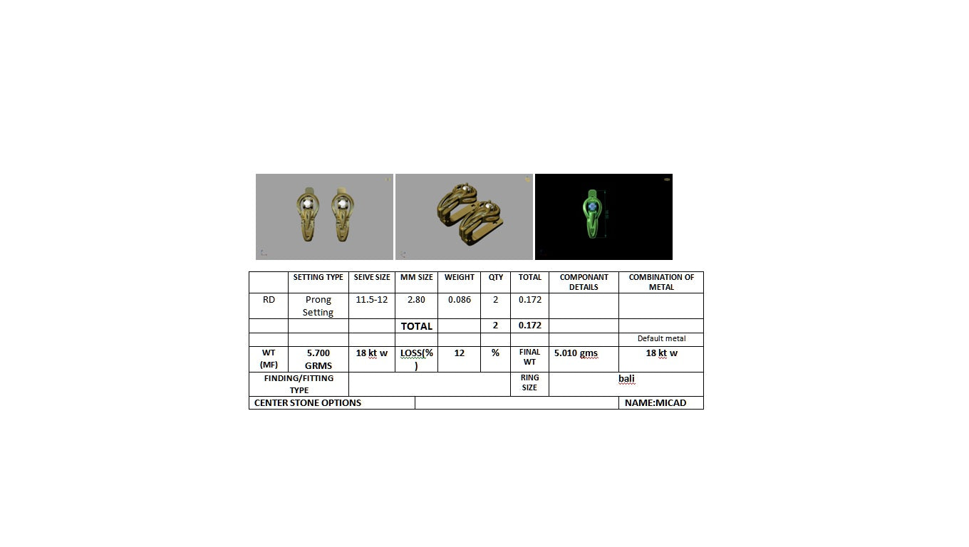 3D Jewelry Design Earring Files JCAD 15