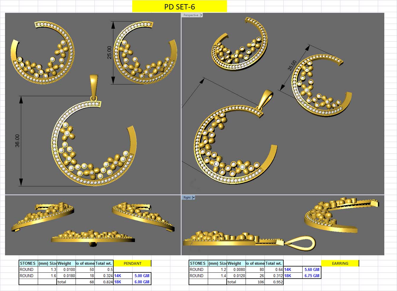 3D Jewelry Design Set Files STL 3DM AFP00091