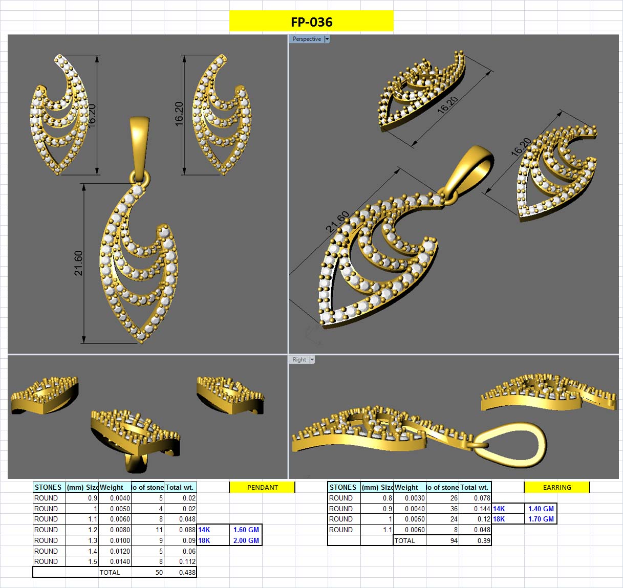 3D Jewelry Design Set Files STL 3DM AFP00094