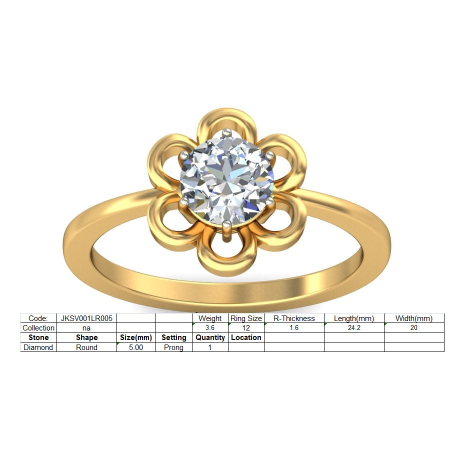 3D Jewelry Files Ring Model 3DM STL JKSV001LR005-Y