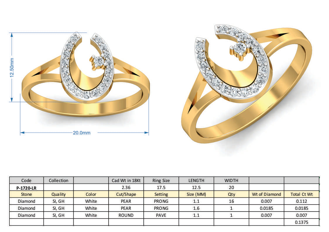 3D Jewelry Design Set Files STL 3DM P-1720