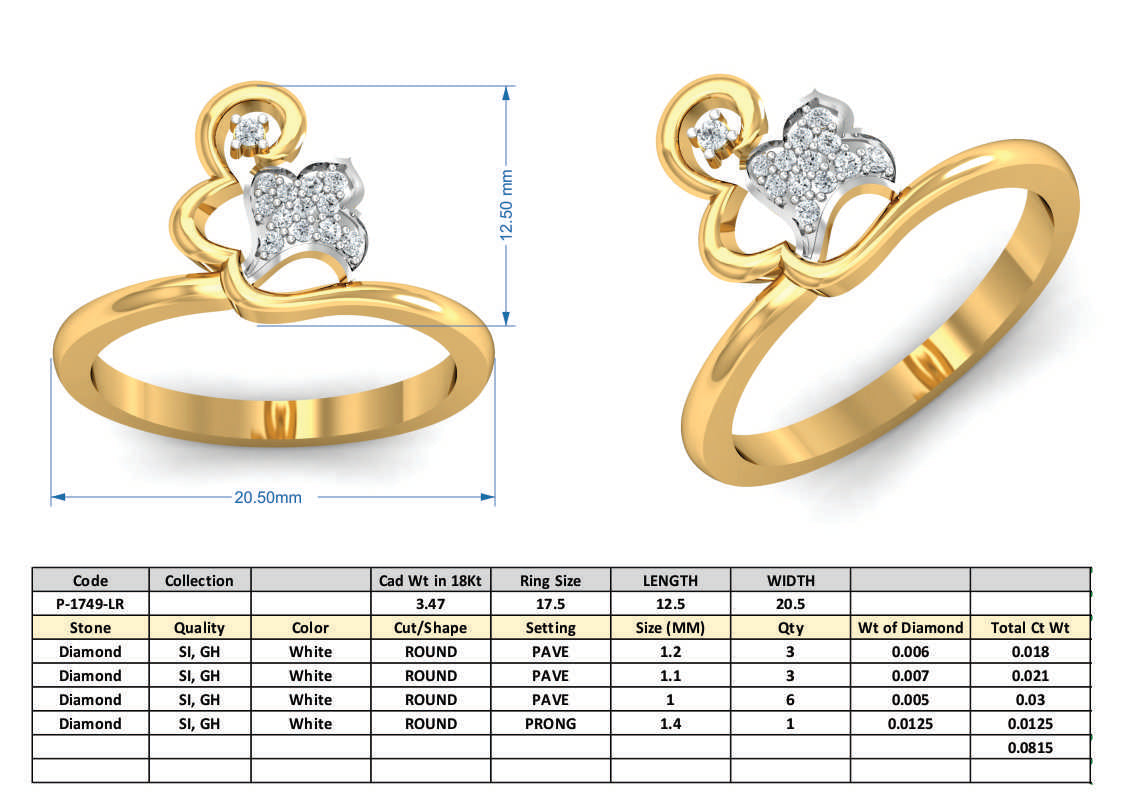 3D Jewelry Design Set Files STL 3DM P-1749