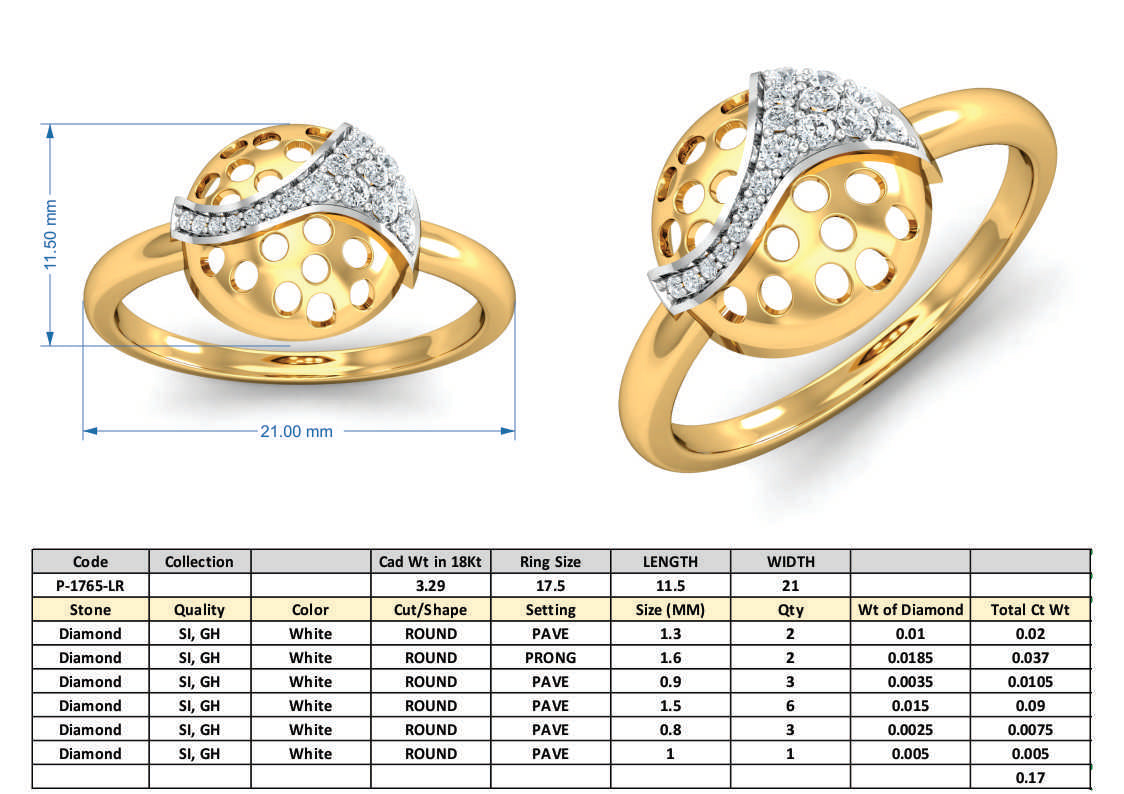 3D Jewelry Design Set Files STL 3DM P-1765