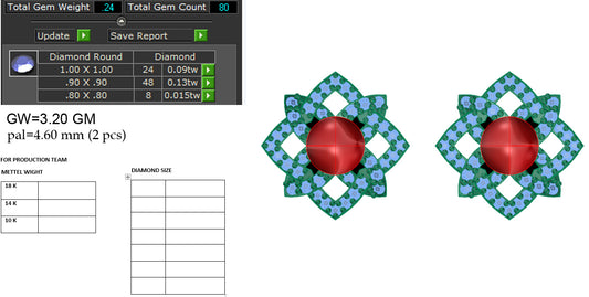 3D Jewelry Files Earring Model 3DM STL PER-064 DIA