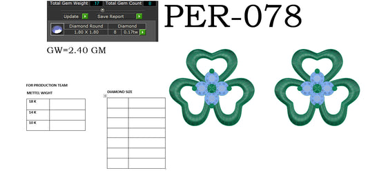 3D Jewelry Files Earring Model 3DM STL PER-078 DIA