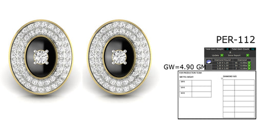 3D Jewelry Files Earring Model 3DM STL PER-112-DIA