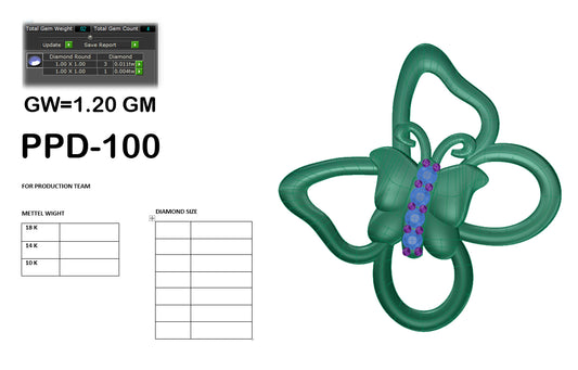 3D Jewelry Files Pendant Model 3DM PPD-100 DIA