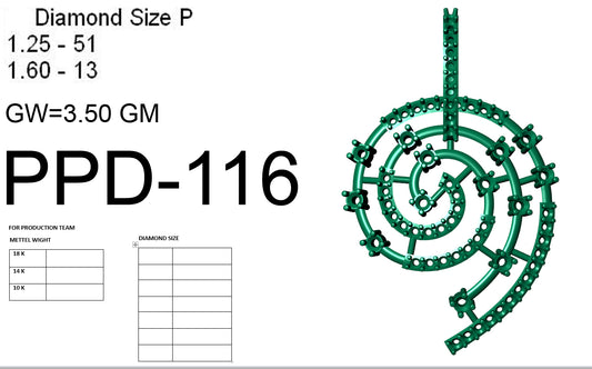3D Jewelry Files Pendant Model 3DM PPD-116 DIA
