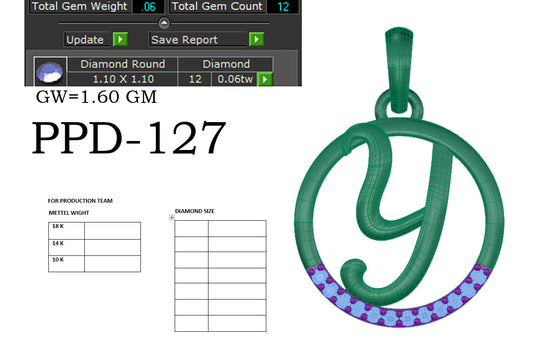 3D Jewelry Files Pendant Model 3DM PPD-127 DIA