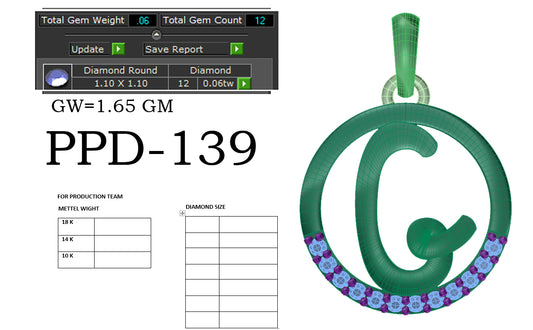 3D Jewelry Files Pendant Model 3DM PPD-139-DIA