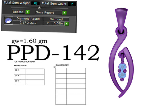 3D Jewelry Files Pendant Model 3DM PPD-142 DIA