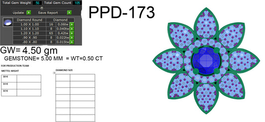3D Jewelry Files Pendant Model 3DM PPD-173-DIA