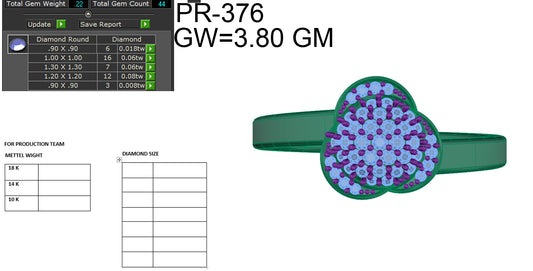3D Jewelry Files Ring Model 3DM STL PR-377 DIA