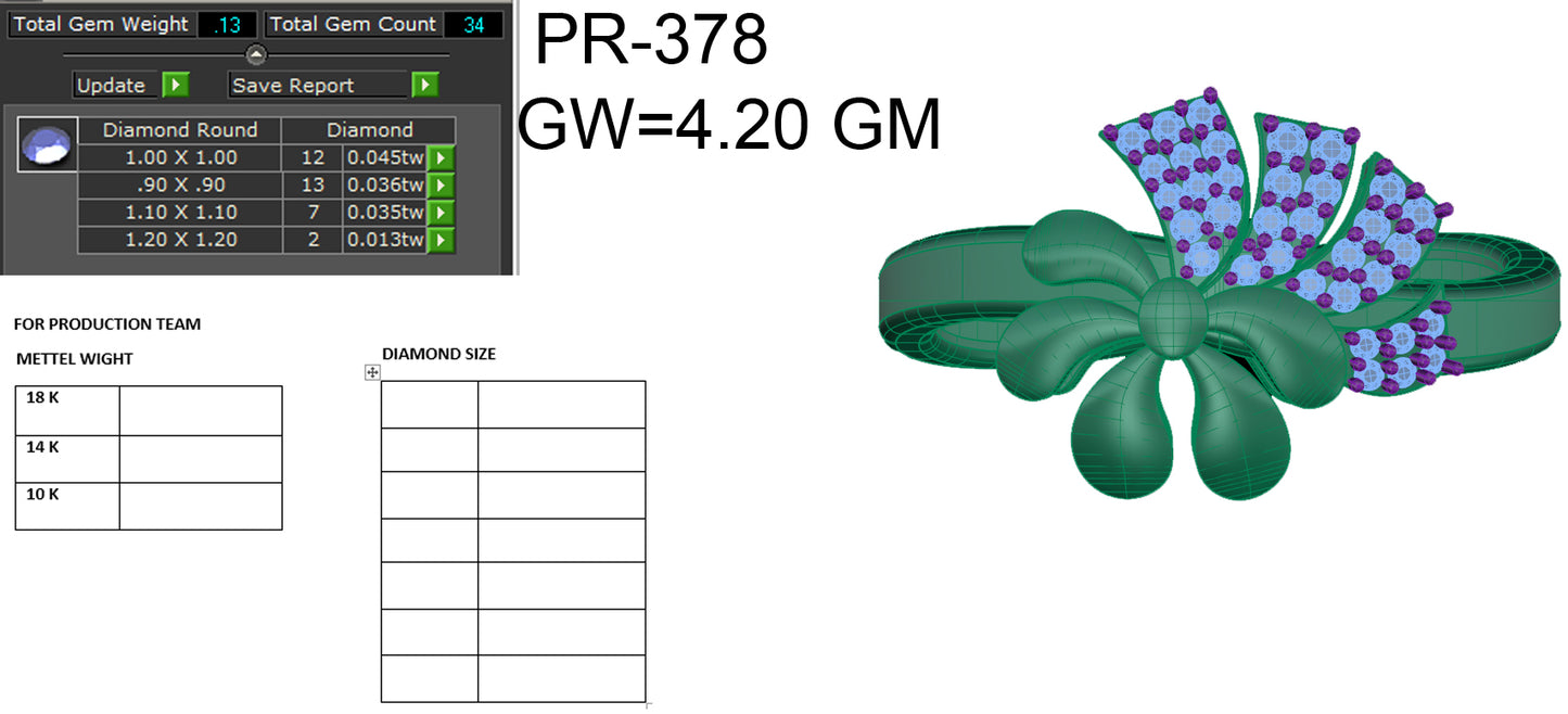 3D Jewelry Files Ring Model 3DM STL PR-378 DIA