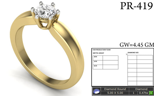 3D Jewelry Files Ring Model 3DM STL PR-419-DIA