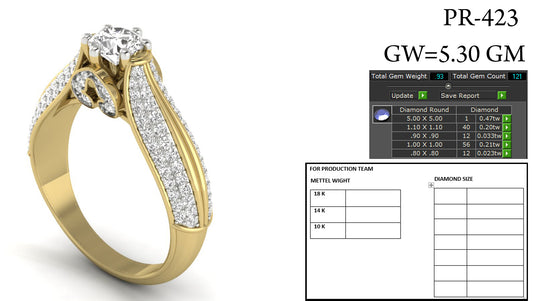 3D Jewelry Files Ring Model 3DM STL PR-423-DIA