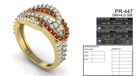 3D Jewelry Files Ring Model 3DM STL PR-447-DIA