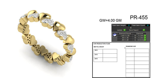 3D Jewelry Files Ring Model 3DM STL PR-455-DIA