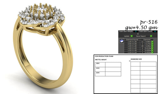 3D Jewelry Files Ring Model 3DM STL PR-516-DIA