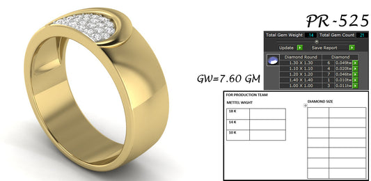 3D Jewelry Files Ring Model 3DM STL PR-525-DIA