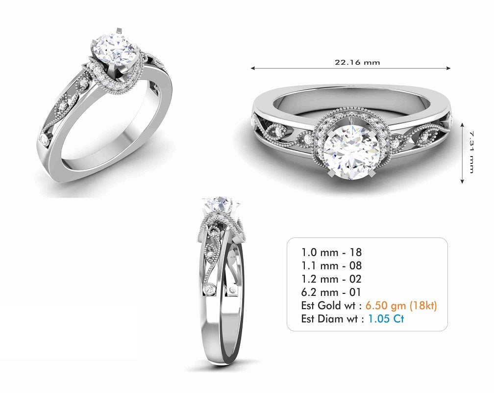 3D Jewelry Files Ring Model 3DM STL R-6837