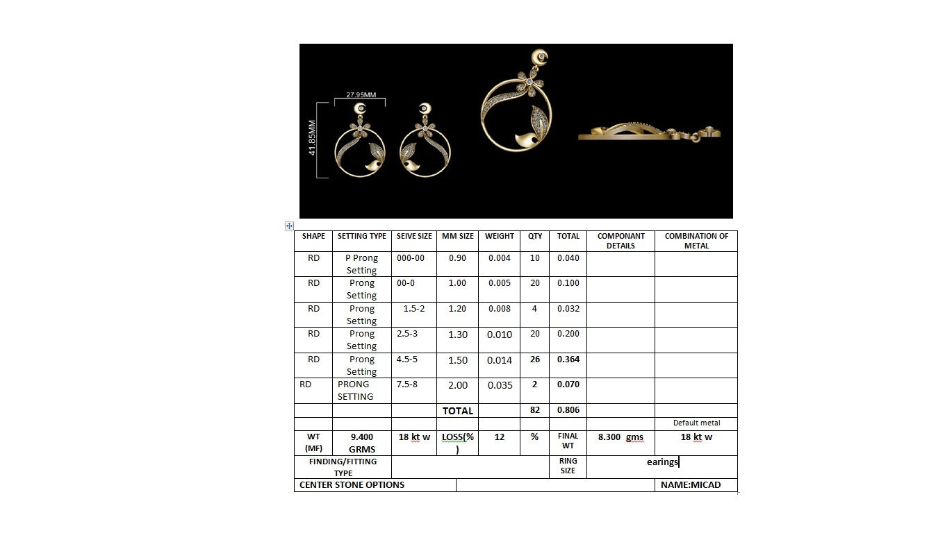 3D Jewelry Files Earring Model 3DM earr11