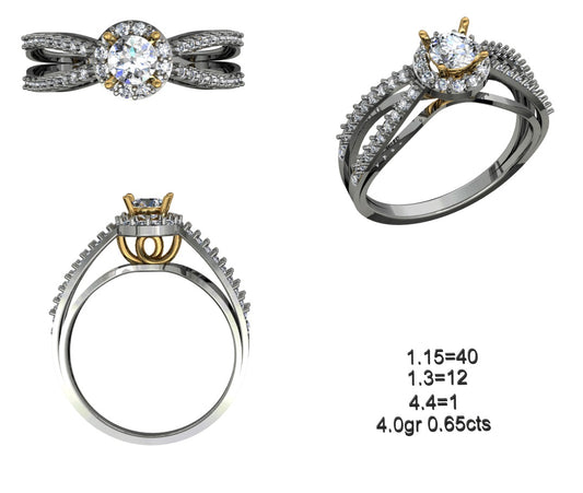 3D Jewelry Files Ring Model STL 12=calur ston rings=45
