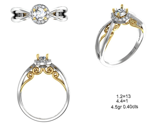 3D Jewelry Files Ring Model STL 12=calur ston rings=46