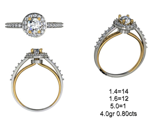 3D Jewelry Files Ring Model STL 12=calur ston rings=50
