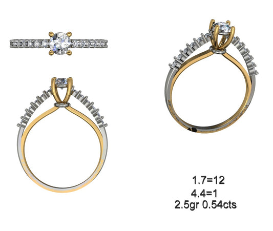 3D Jewelry Files Ring Model STL 12=calur ston rings=52