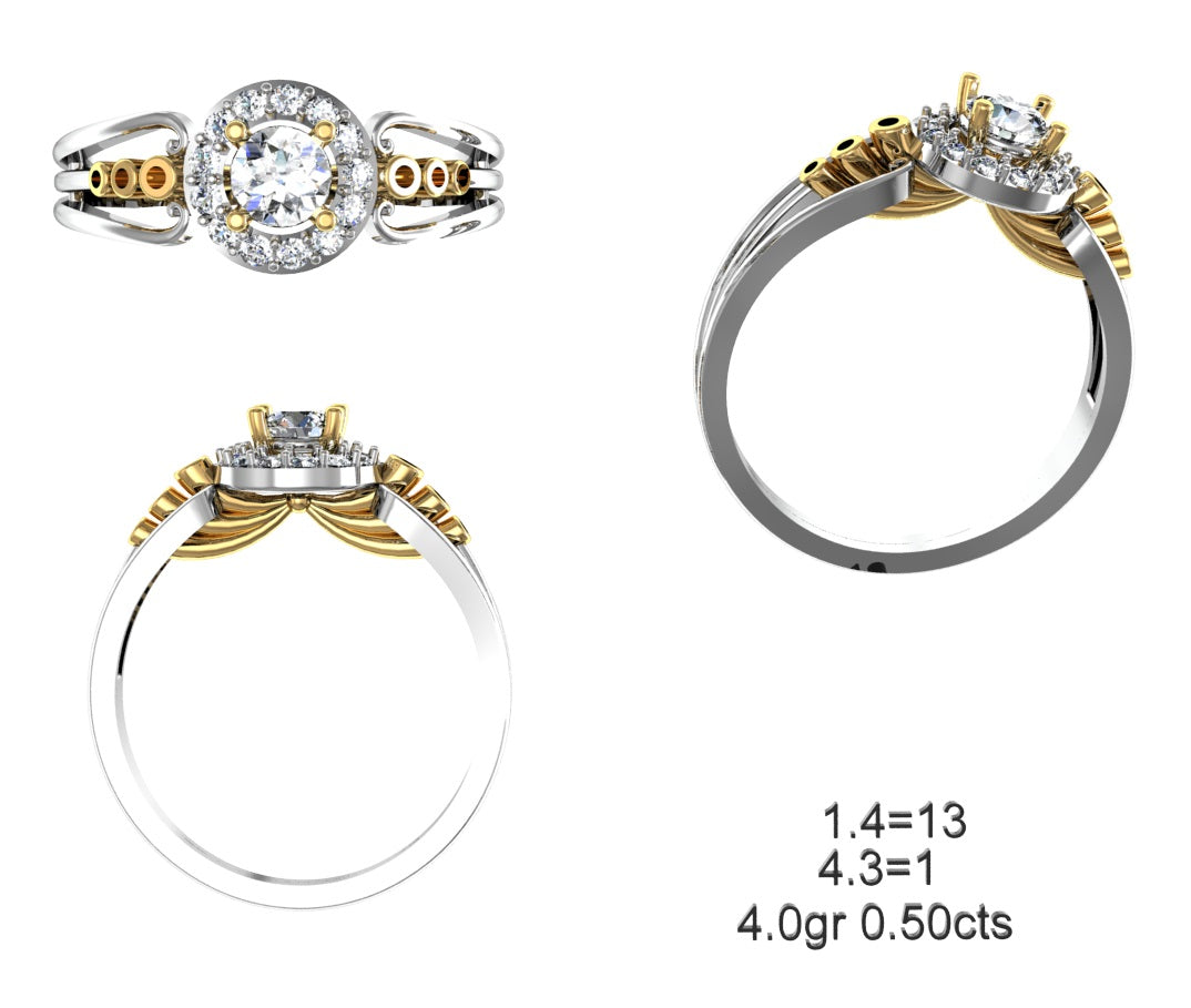 3D Jewelry Files Ring Model STL 12=calur ston rings=54