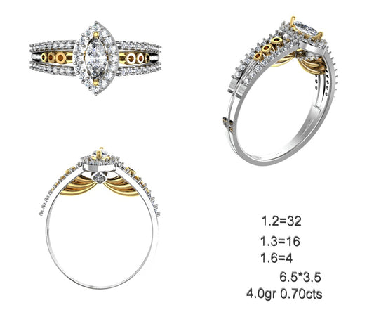 3D Jewelry Files Ring Model STL 12=calur ston rings=58